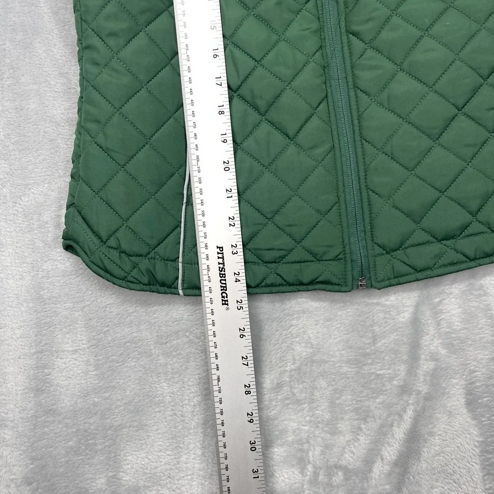 New York Jets Quilted Vest Womens Medium Green NFL Football Sports Full Zip‎